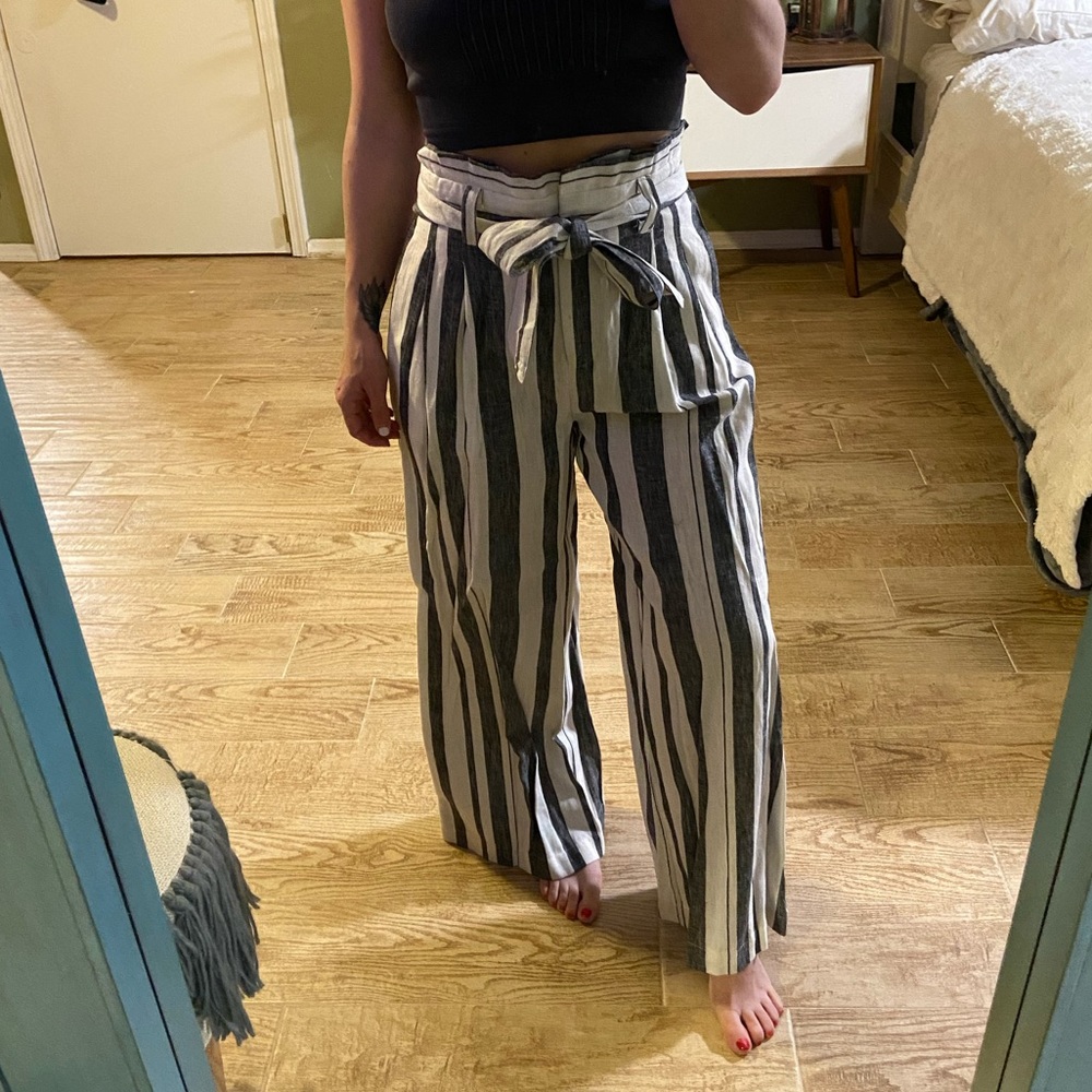 Wide leg stripe pants NWT